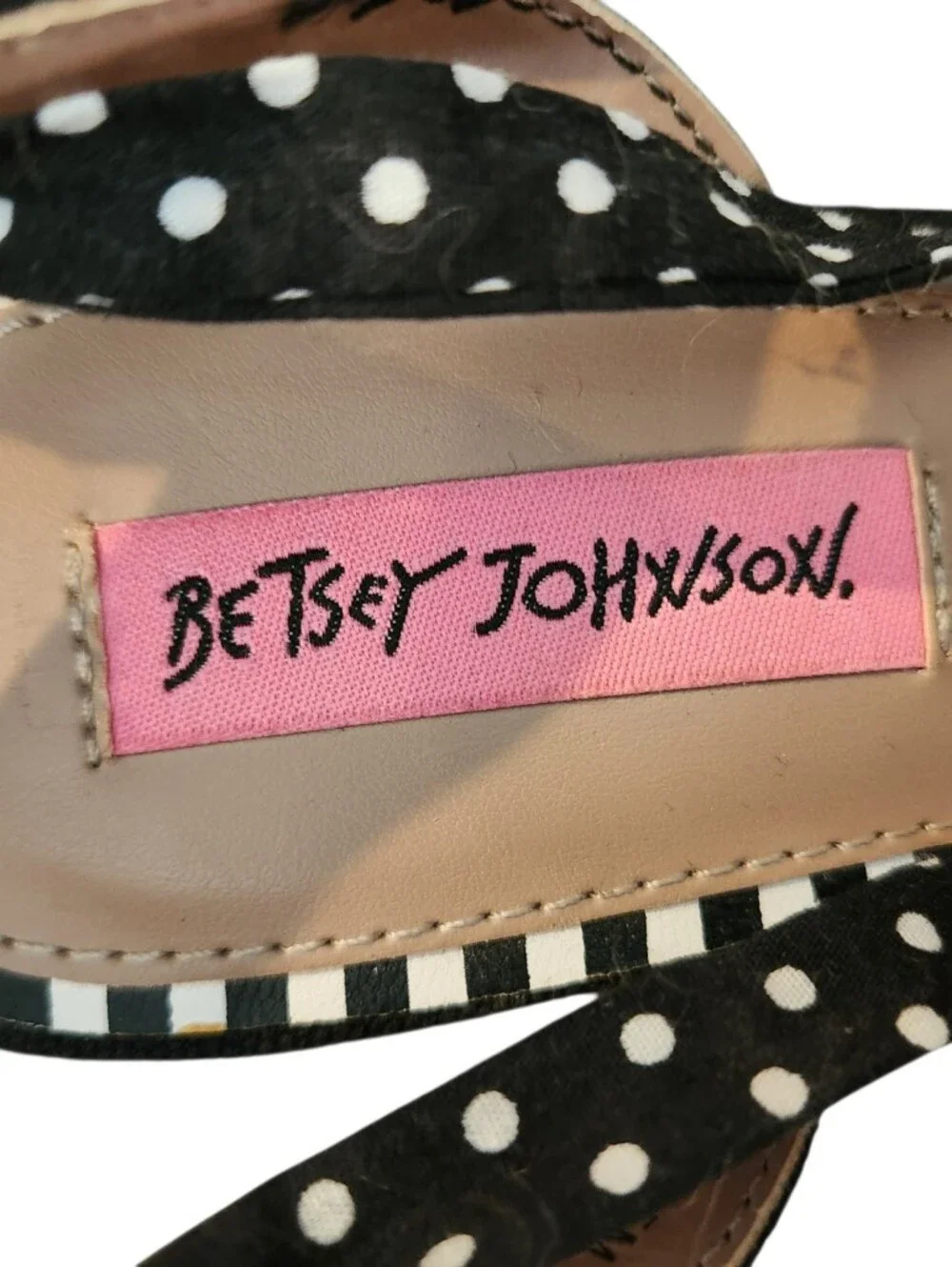 Betsey Johnson Pima Polka Dot Rainbow Wedge Espadrille Sandal Size 7.5 Retro